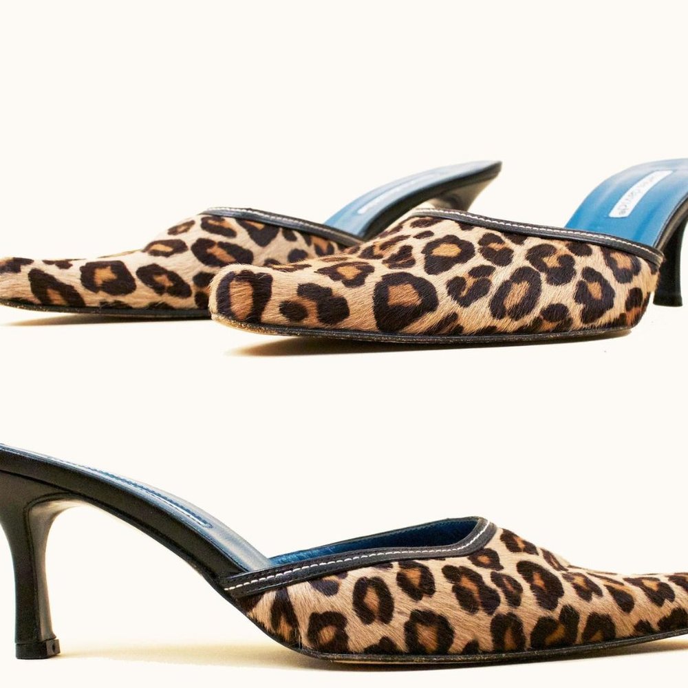 Charles David leopard heels, made in Spain